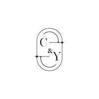 cy Linie einfach Initiale Konzept mit hoch Qualität Logo Design vektor