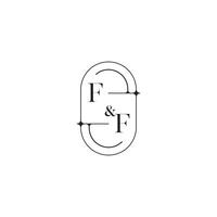ff linje enkel första begrepp med hög kvalitet logotyp design vektor