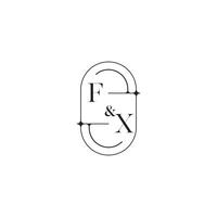 fx Linie einfach Initiale Konzept mit hoch Qualität Logo Design vektor