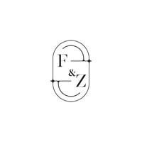 fz Linie einfach Initiale Konzept mit hoch Qualität Logo Design vektor