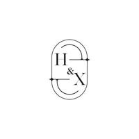 hx Linie einfach Initiale Konzept mit hoch Qualität Logo Design vektor