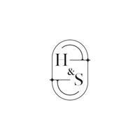 hs linje enkel första begrepp med hög kvalitet logotyp design vektor