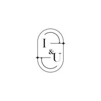 iu Linie einfach Initiale Konzept mit hoch Qualität Logo Design vektor