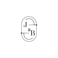J B linje enkel första begrepp med hög kvalitet logotyp design vektor