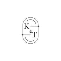 kt Linie einfach Initiale Konzept mit hoch Qualität Logo Design vektor