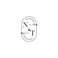 nt linje enkel första begrepp med hög kvalitet logotyp design vektor