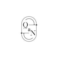 qn Linie einfach Initiale Konzept mit hoch Qualität Logo Design vektor