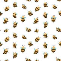 kindisch nahtlos Muster von fliegend Bienen. Abbildung zum Hintergrund, Banner, Aufkleber Etikette und Gruß Karte. süß wiederholt Muster. vektor