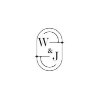 W J Linie einfach Initiale Konzept mit hoch Qualität Logo Design vektor