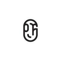 pf linje enkel runda första begrepp med hög kvalitet logotyp design vektor