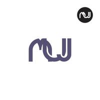 Brief muj Monogramm Logo Design vektor