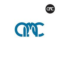 brev qmc monogram logotyp design vektor