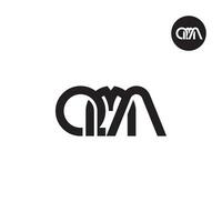 Brief qm Monogramm Logo Design vektor