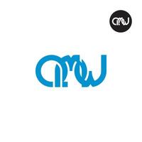 Brief qmw Monogramm Logo Design vektor