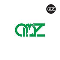 brev qmz monogram logotyp design vektor