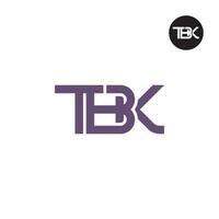 Brief tbk Monogramm Logo Design vektor