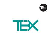 Brief tbx Monogramm Logo Design vektor