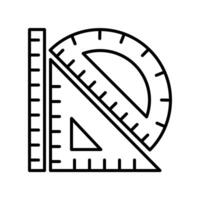 Lineal Symbol oder Logo Illustration Gliederung schwarz Stil vektor