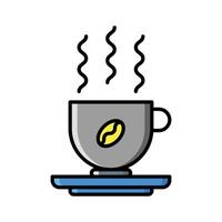 Becher Kaffee Symbol Vektor oder Logo Illustration gefüllt Farbe Stil