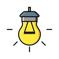 Lampe Idee Symbol Vektor oder Logo Illustration gefüllt Farbe Stil