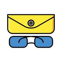 Sonnenbrille Symbol Vektor oder Logo Illustration gefüllt Farbe Stil