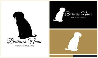 Silhouette Hund Bulldogge Logo Vorlage vektor