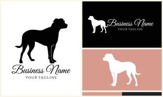 Silhouette Hund Bulldogge Logo Vorlage vektor