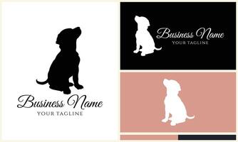 Silhouette Hund Bulldogge Logo Vorlage vektor