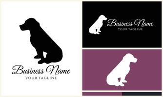 Silhouette Hund Bulldogge Logo Vorlage vektor