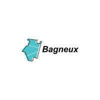 Karte Stadt von Bagneux Vektor Design Vorlage, Welt Karte International Vektor Vorlage mit Gliederung Grafik skizzieren Stil isoliert auf Weiß Hintergrund