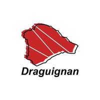Karte Stadt von Draguignan Vektor Design Vorlage, Welt Karte International Vektor Vorlage mit Gliederung Grafik skizzieren Stil isoliert auf Weiß Hintergrund