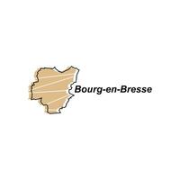 bourg sv bresse stad Karta. vektor Karta av Frankrike Land färgrik design, illustration design mall på vit bakgrund
