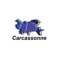 Vektor Karte von das Carcassonne. Grenzen von zum Ihre Infografik. Vektor Illustration Design Vorlage
