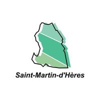Heilige Martin d'hier Karte. Vektor Karte von Frankreich Hauptstadt Land bunt Design, Illustration Design Vorlage auf Weiß Hintergrund
