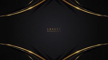 Luxus modern abstrakt Hintergrund mit golden Linien auf schwarz Hintergrund Konzept. Luxus Prämie Vektor Design