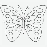 ett linje hand dragen fjäril översikt vektor illustration konst