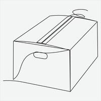 kontinuierlich Linie Hand Zeichnung Vektor Illustration Box Kunst