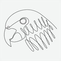 kontinuerlig linje hand teckning vektor illustration fågel konst