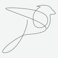 kontinuierlich Linie Hand Zeichnung Vektor Illustration Vogel Kunst