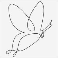 kontinuierlich Linie Hand Zeichnung Vektor Illustration Schmetterling Kunst
