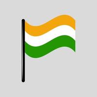 Indien-Landesflagge buntes Symbol flaches Grafikdesign-Element Geographie Weltkarte Reisen Tourismus vektor