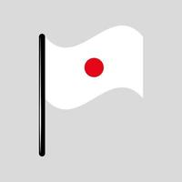 Japan-Landesflagge buntes Symbol flaches Grafikdesignelement Geographie Weltkarte reisender Tourismus vektor