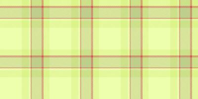 Küche Hintergrund Tartan Stoff, kostenlos Textil- Muster Plaid. detailliert Textur nahtlos prüfen Vektor im Limette und rot Farben.