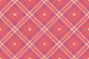Gingham Muster mit Herzen. nahtlos Tartan vichy prüfen Plaid zum Kleid, Shirt, Tischdecke, Serviette, oder andere modern Valentinsgrüße Tag Textil- Design. vektor
