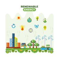 erneuerbare Energien Sonne und Wind, Wasserkraft und Biokraftstoff vektor