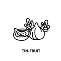 lineart Zinn Obst Logo Illustration geeignet zum Obst Geschäft und Obst Bauernhof vektor