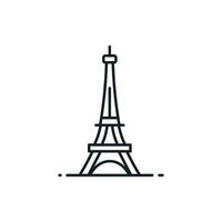 Eiffel Turm Linie Symbol. Reise und Urlaub Konzept. Vektor Illustration