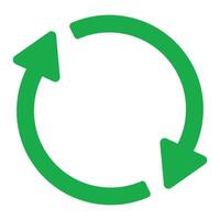 recyceln Symbol Symbol. Grün recyceln oder Recycling Pfeile Symbol. Vektor recyceln Zeichen