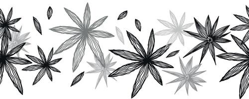 ein dekorativ Rand von Geäst ist hervorgehoben auf ein Weiß Hintergrund. ein Muster von Blätter. Vektor Illustration. zum Natur, Öko und Design. handgemalt Pflanzen, ein Rahmen zum ein Postkarte.