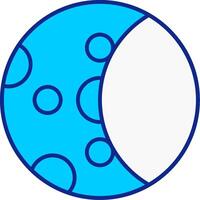 Mond Phase Blau gefüllt Symbol vektor
